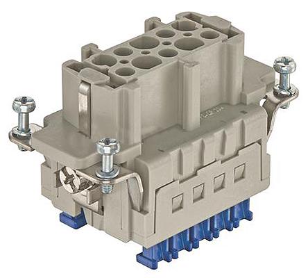 HARTING Han ES Press Industrie-Steckverbinder Kontakteinsatz, 10-polig 16A Buchse, Käfigklemme