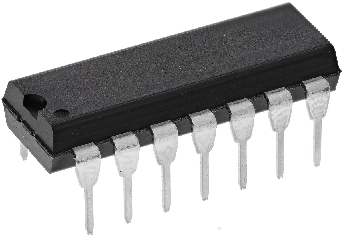 Produktfoto 1 von Texas Instruments Operationsverstärker Präzision THT MDIP, einzeln typ. 3 → 18 V, 14-Pin