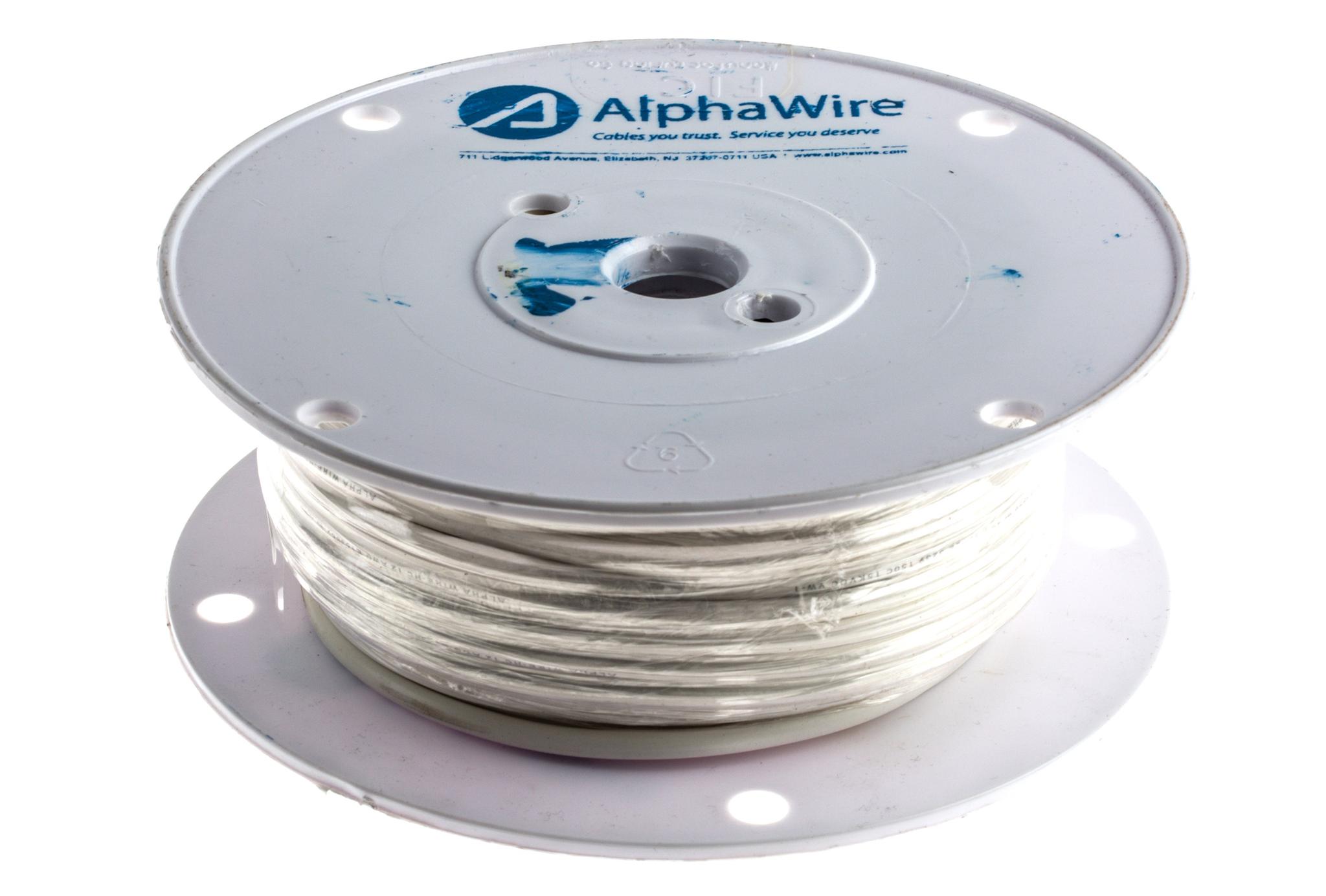 Produktfoto 1 von Alpha Wire Einzeladerleitung 3,3 mm², 12 AWG 30m Weiß Silikongummi isoliert Ø 4.65mm 65/0,25 mm Litzen UL3239