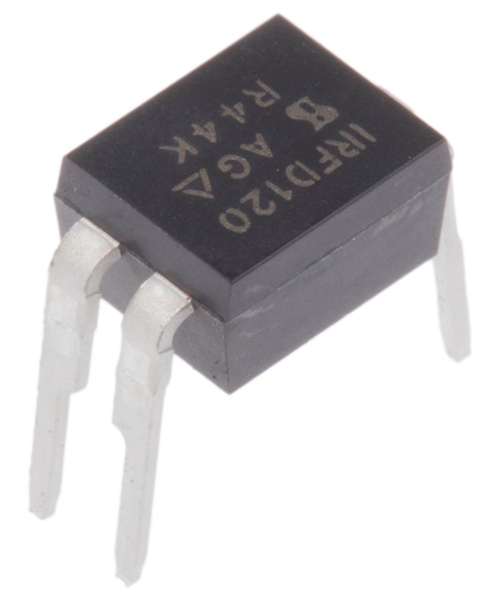 Produktfoto 1 von Vishay IRFD120PBF N-Kanal, THT MOSFET 100 V / 1,3 A 1,3 W, 4-Pin HVMDIP