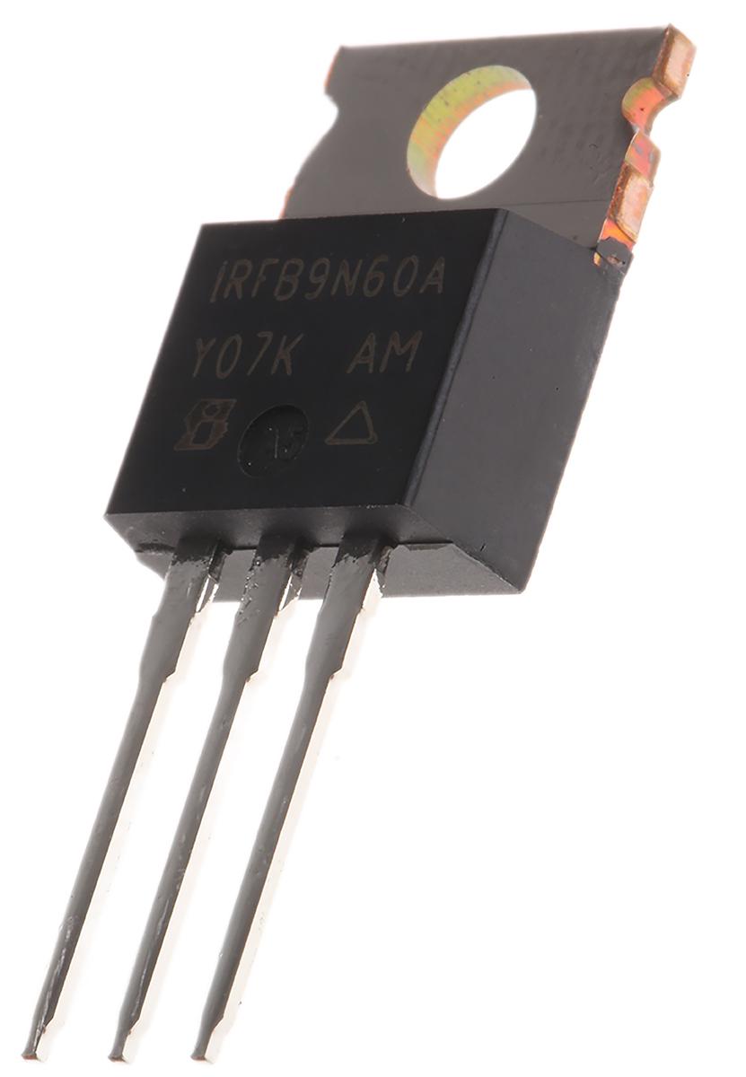 Produktfoto 1 von Vishay IRFB9N60APBF N-Kanal, THT MOSFET 600 V / 9,2 A 170 W, 3-Pin TO-220AB