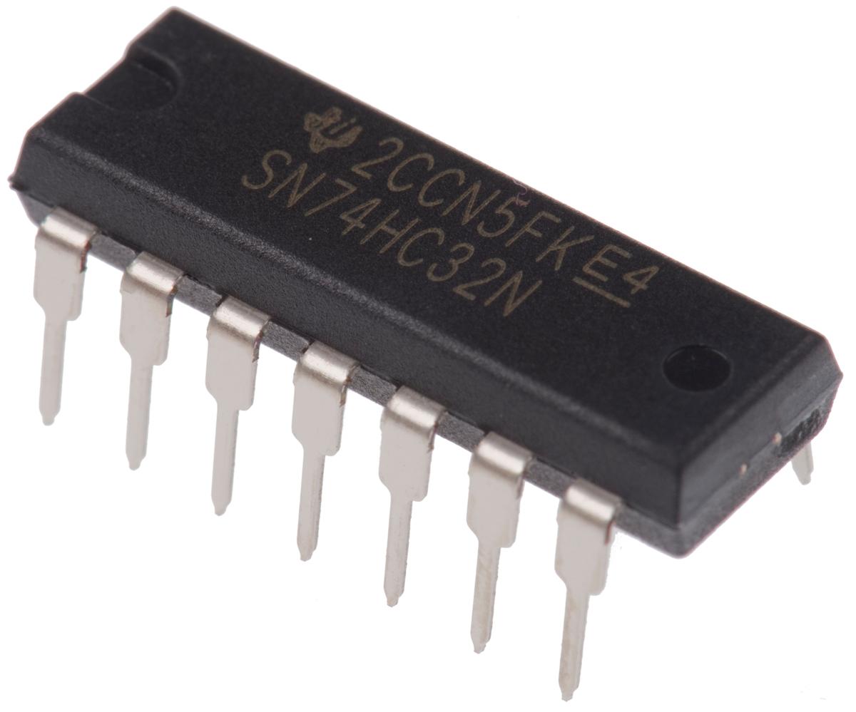 Produktfoto 1 von Texas Instruments Logikgatter, 4-Elem., ODER, HC, 5.2mA, 14-Pin, PDIP, 2