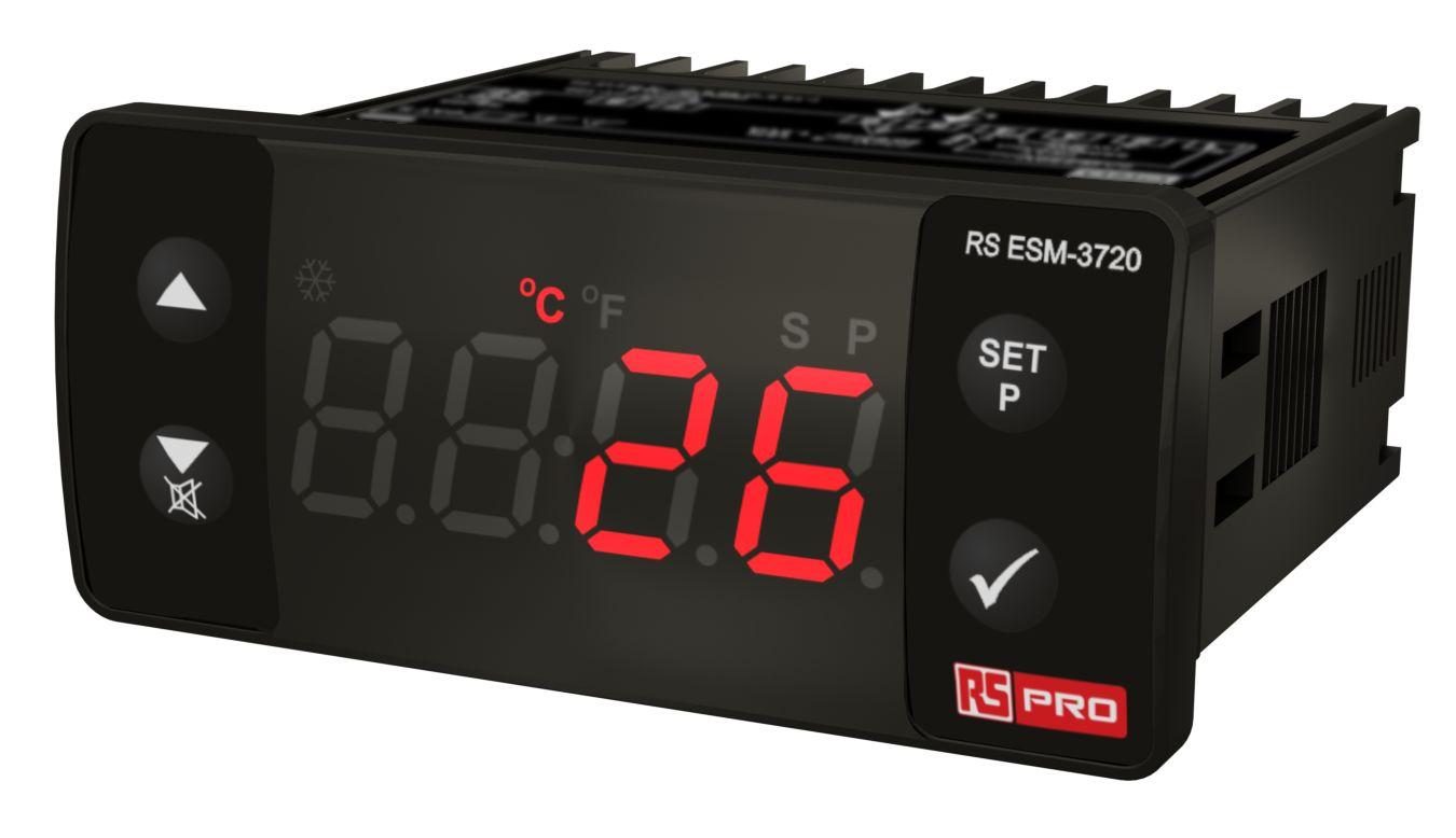 RS PRO PID Temperaturregler Tafelmontage, 2 x Relais Ausgang/ PT100 Eingang, 100 → 240 V, 77 x 35mm