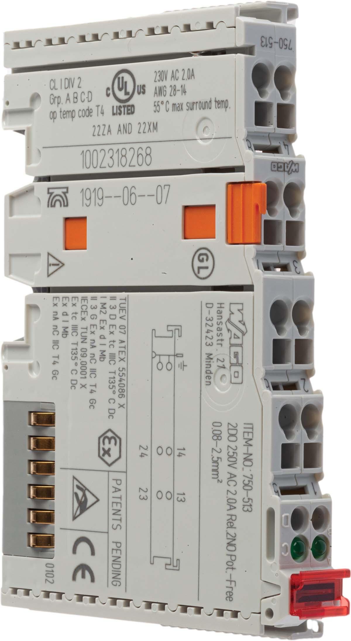 Produktfoto 1 von Wago SYSMAC CJ SPS-E/A Modul für Serie 750 / 2 (Kanal) x Digital OUT, 100 x 12 x 64 mm