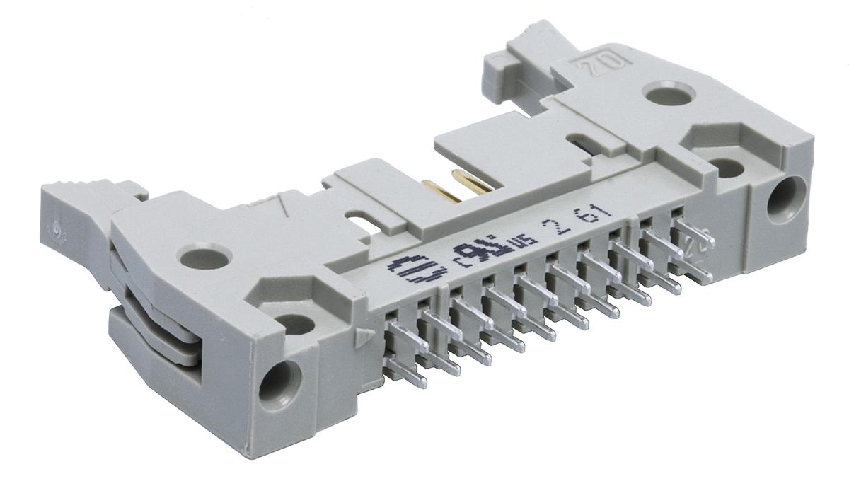 Harting SEK 18 Leiterplatten-Stiftleiste Gerade, 20-polig / 2-reihig, Raster 2.54mm, Kabel-Platine,