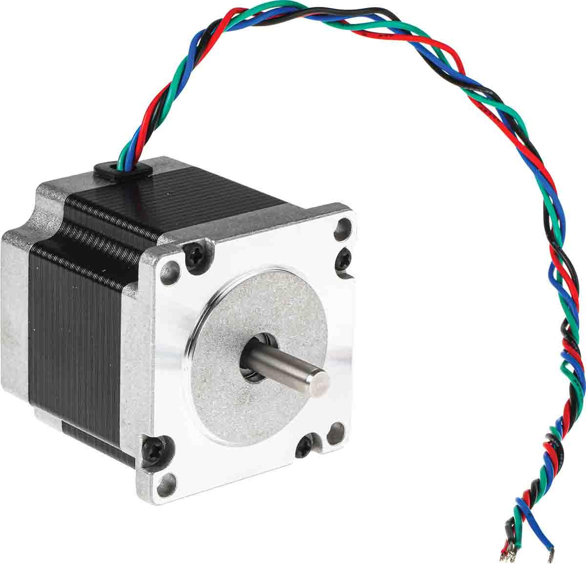 Produktfoto 1 von RS PRO Hybrid, Dauermagnet 1.8° Schrittmotor 2,5 V / 2,8 A 1.26Nm 4-adrig, 56.4 x 56.4mm Wellen-Ø 6.35mm