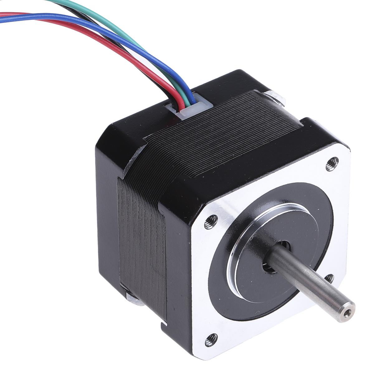 Produktfoto 1 von RS PRO Hybrid, Dauermagnet 1.8° Schrittmotor 2,8 V / 1,33 A 0.22Nm 4-adrig, 42.3 x 42.3mm Wellen-Ø 5mm