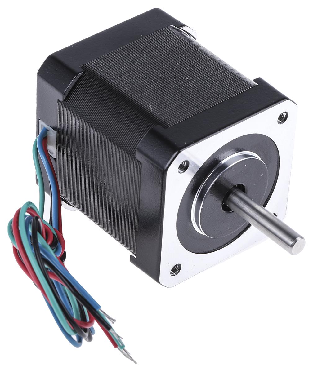 Produktfoto 1 von RS PRO Hybrid, Dauermagnet 1.8° Schrittmotor 2,8 V / 1,68 A 0.44Nm 4-adrig, 42.3 x 42.3mm Wellen-Ø 5mm