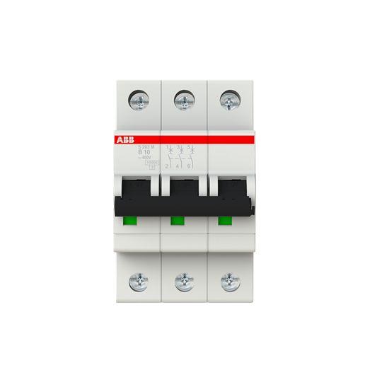 Produktfoto 1 von ABB S200M MCB Leitungsschutzschalter Typ B, 3-polig 10A 440V, Abschaltvermögen 10 kA System Pro M Compact