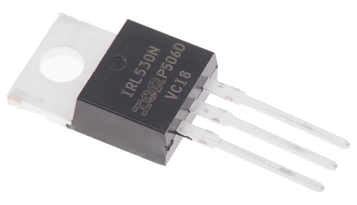 Produktfoto 1 von Infineon LogicFET IRL530NPBF N-Kanal, THT MOSFET 100 V / 17 A 79 W, 3-Pin TO-220AB