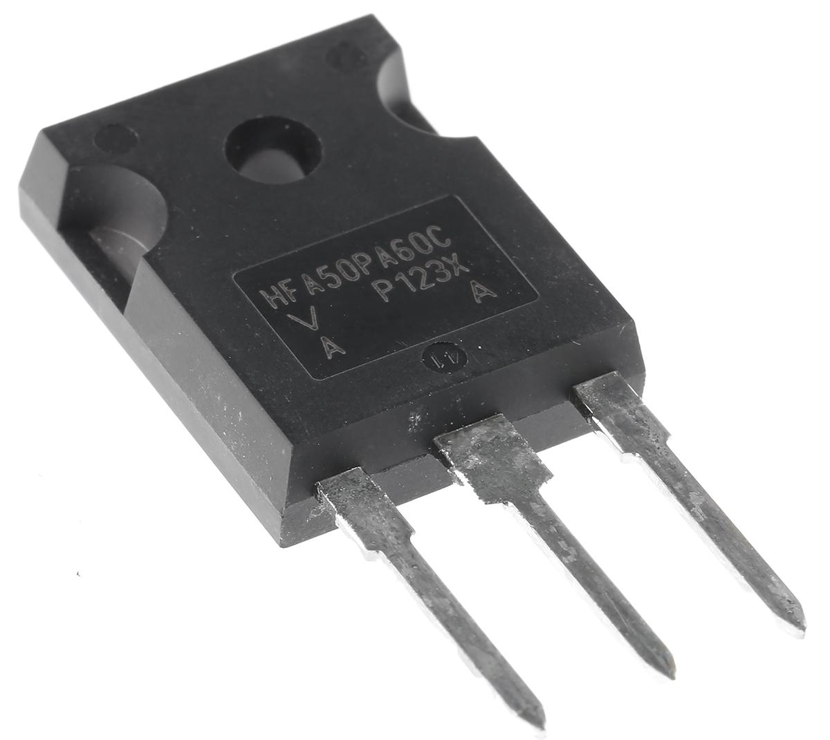 Produktfoto 1 von Vishay THT Diode Gemeinsame Kathode, 600V / 50A, 3-Pin TO-247AC