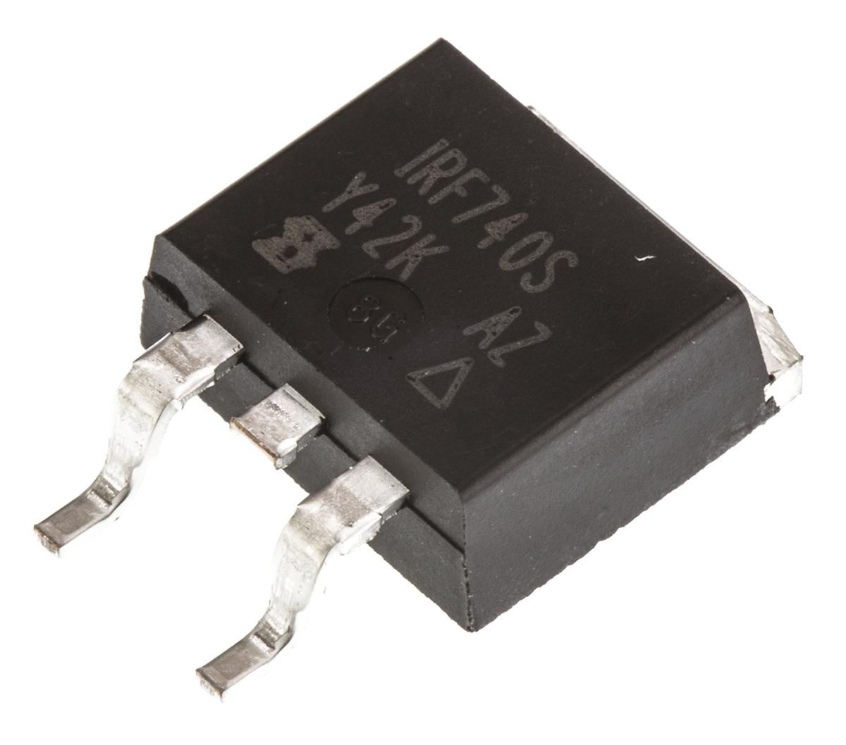 Produktfoto 1 von Vishay IRF740SPBF N-Kanal, SMD MOSFET 400 V / 10 A 3,1 W, 3-Pin D2PAK (TO-263)