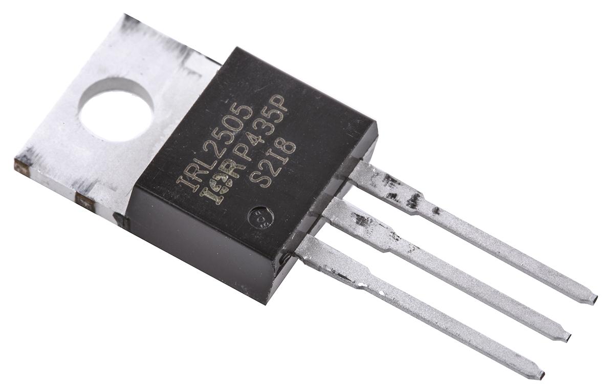 Produktfoto 1 von Infineon LogicFET IRL2505PBF N-Kanal, THT MOSFET 55 V / 104 A 200 W, 3-Pin TO-220AB