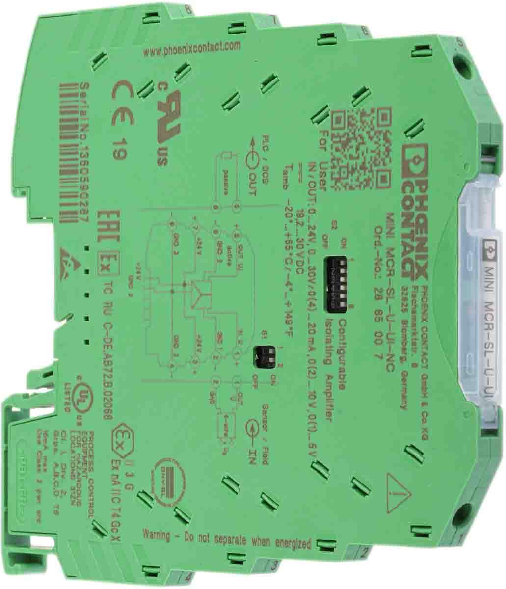 Produktfoto 1 von Phoenix Contact MINI MCR Signalwandler, Isolationsverstärker 24V dc, Spannung 0 → 30V EIN / Strom, Spannung 0