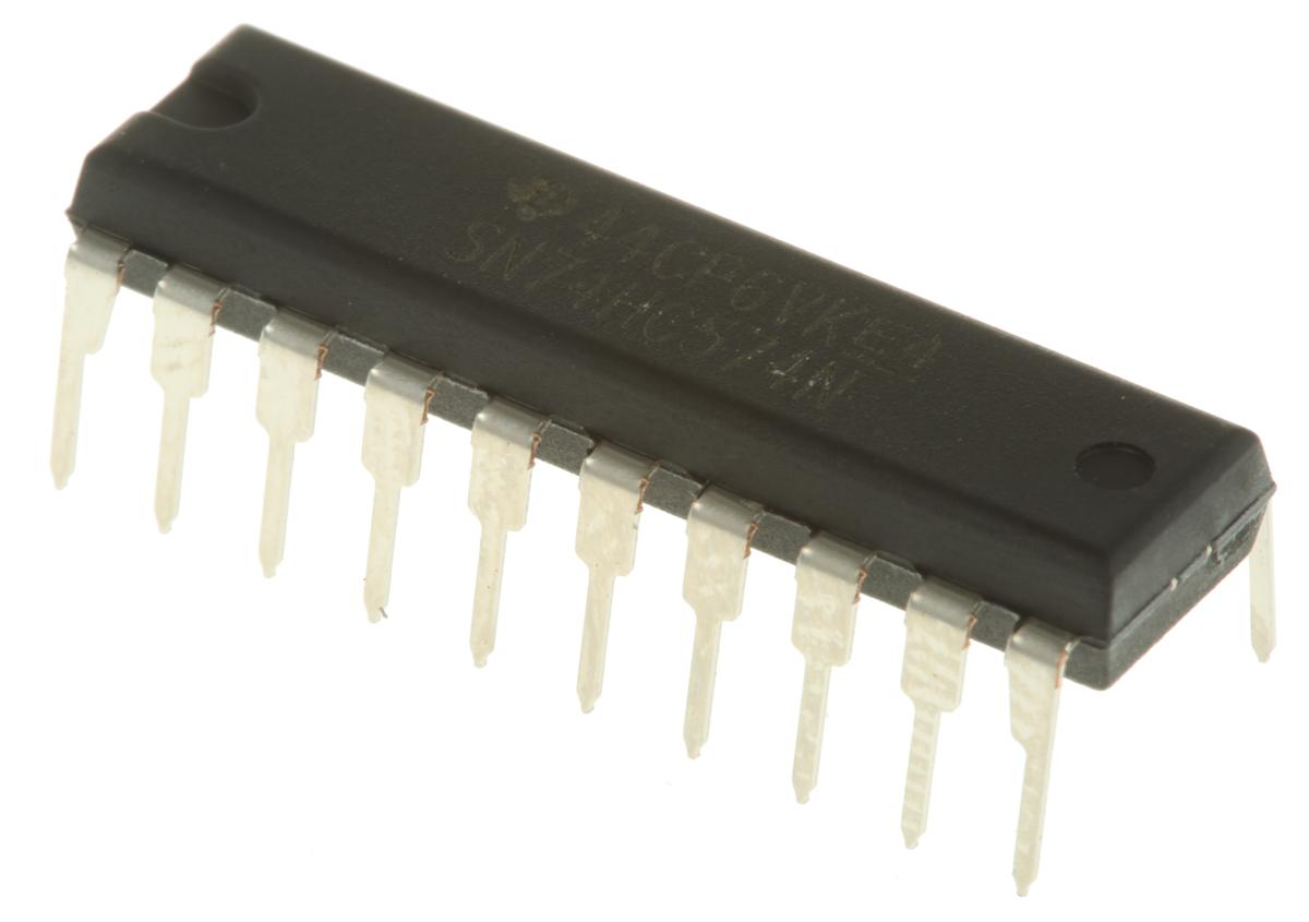 Produktfoto 1 von Texas Instruments IC Flip-Flop, D-Typ, HC, 3 Zustände, Single Ended, Single Ended, Positiv-Flanke, PDIP, 20-Pin