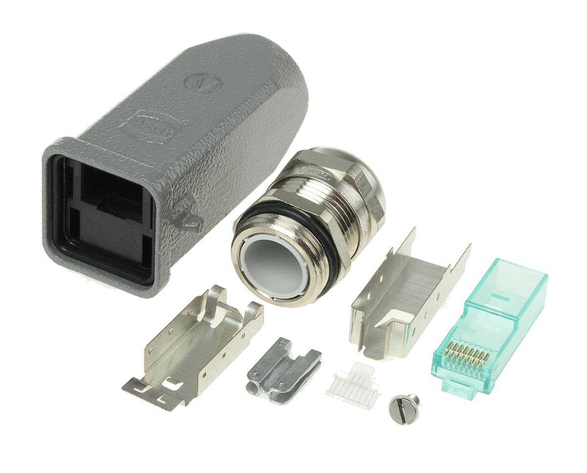 Harting Han 3A RJ45 Cat.6a RJ45-Steckverbinder Stecker 8C-polig UTP, Kabelmontage