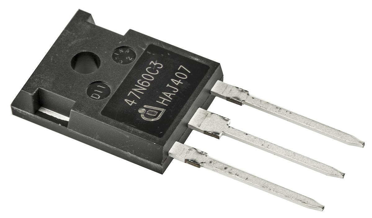 Produktfoto 1 von Infineon CoolMOS C3 SPW47N60C3FKSA1 N-Kanal, THT MOSFET 650 V / 47 A 415 W, 3-Pin TO-247