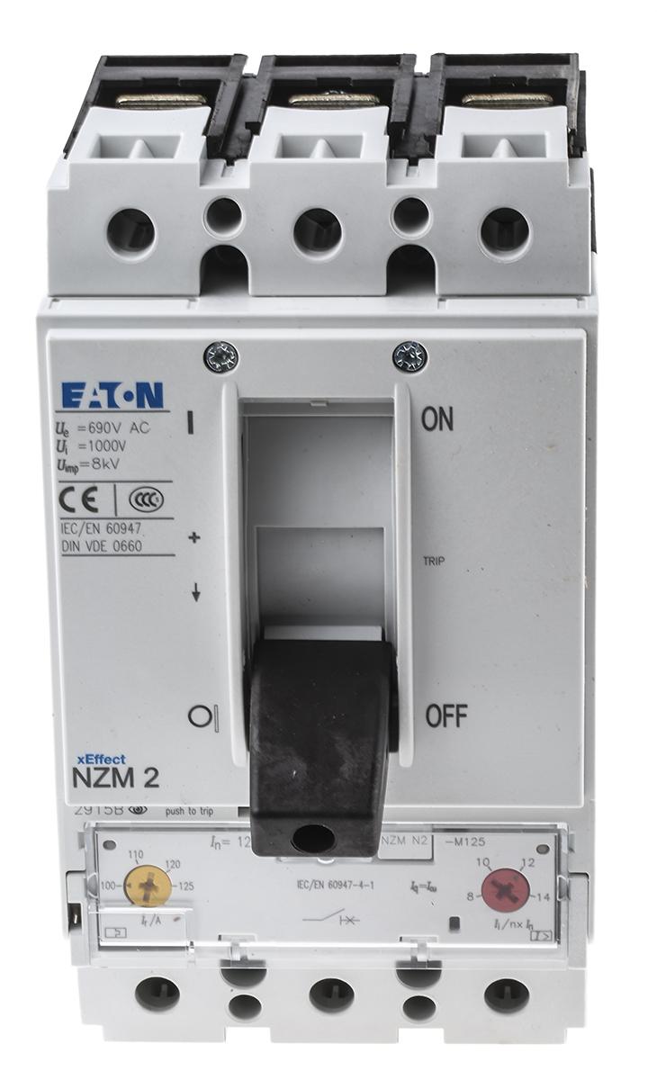 Produktfoto 1 von Eaton xEnergy Eaton Moeller, Leistungsschalter MCCB 1-polig, 125A / Abschaltvermögen 50 kA 690V 750V, Fest, L. 105mm