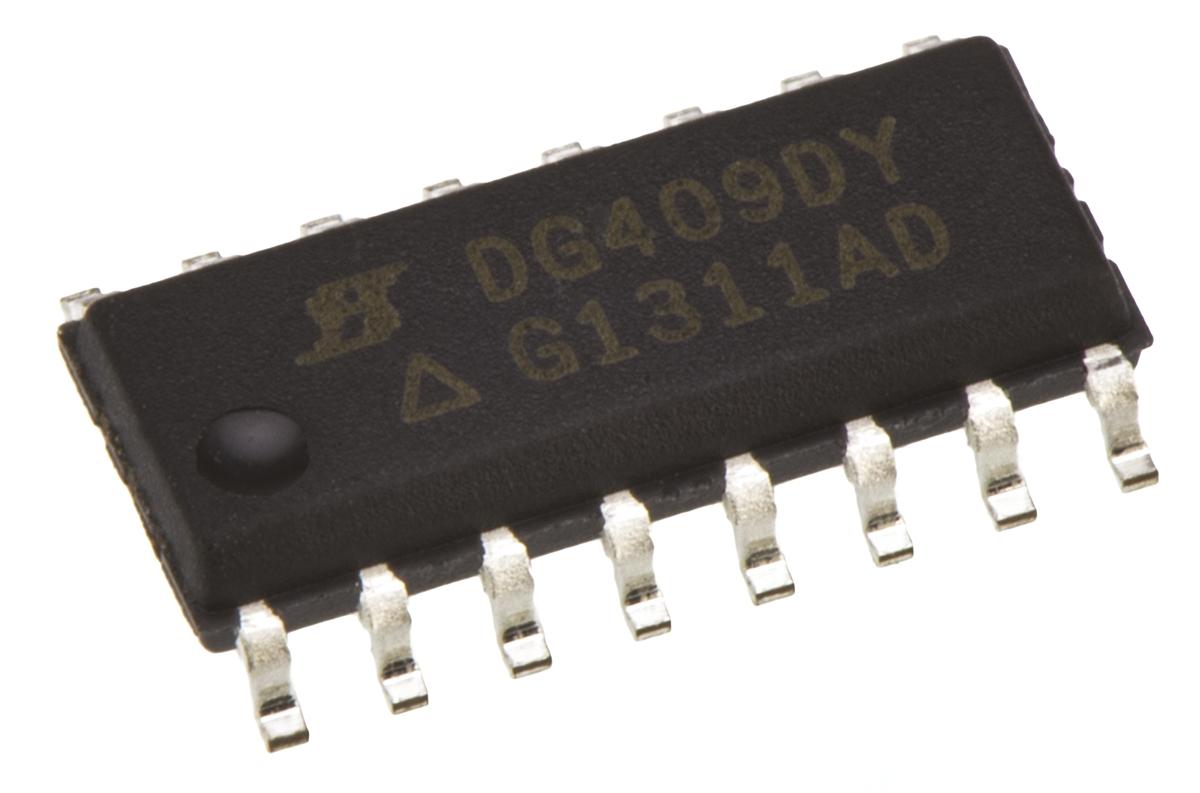 Produktfoto 1 von Vishay Analoger Schalter, 16-Pin, SOIC, 15 V, 18 V, 24 V, 28 V- einzeln, ±12V- bipolar