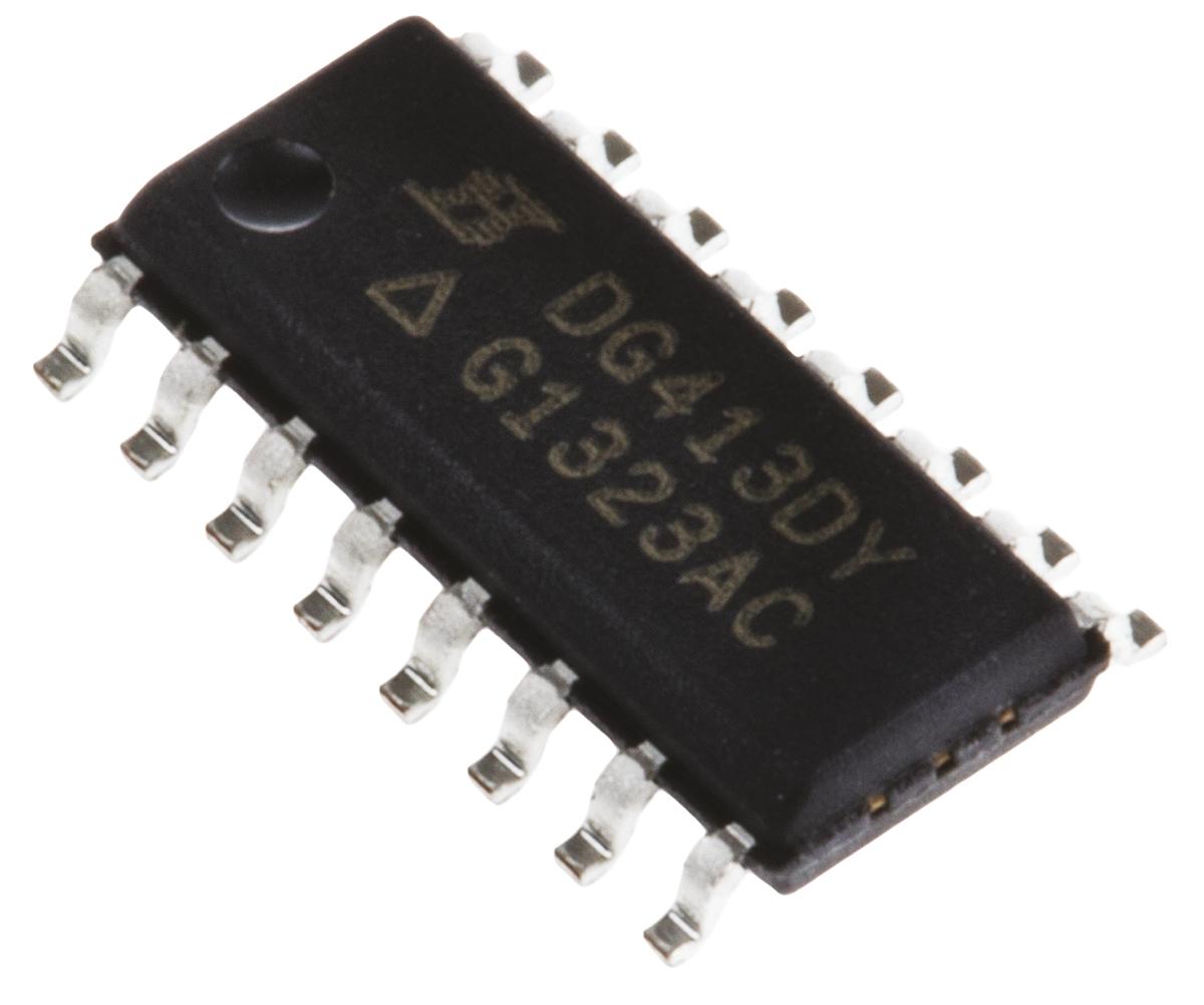 Produktfoto 1 von Vishay Analoger Schalter, 16-Pin, SOIC, 15 V, 18 V, 24 V, 28 V- einzeln, ±12V- bipolar