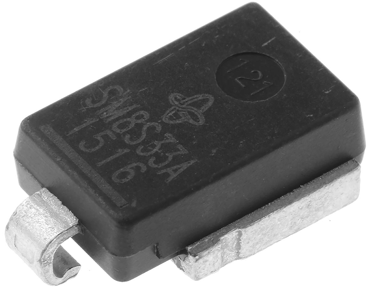 Produktfoto 1 von Vishay TVS-Diode Uni-Directional Einfach 53.3V 36.7V min., 2-Pin, SMD 33V max DO-218AB