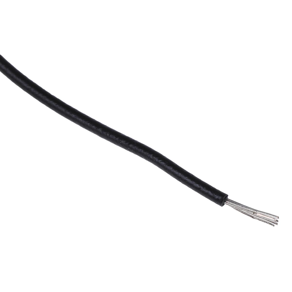 Produktfoto 1 von Alpha Wire Einzeladerleitung 0,33 mm², 22 AWG 30m Schwarz MPPE isoliert Ø 1.24mm 7/0,25 mm Litzen UL11028