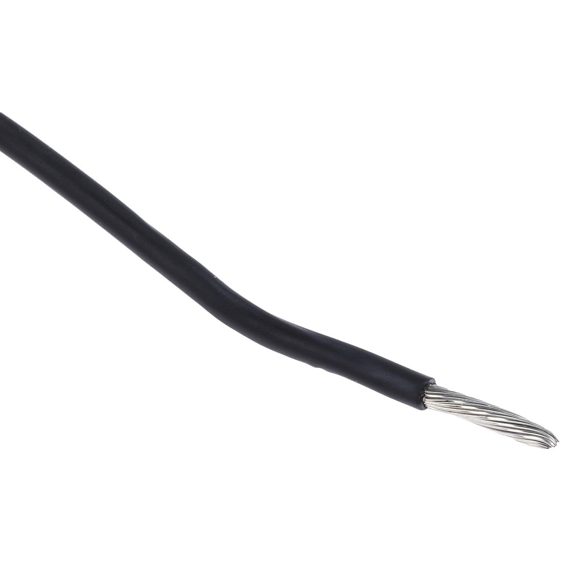 Produktfoto 1 von Alpha Wire Einzeladerleitung 1,3 mm², 16 AWG 30m Schwarz MPPE isoliert Ø 2.06mm 26/0,25 mm Litzen UL11028