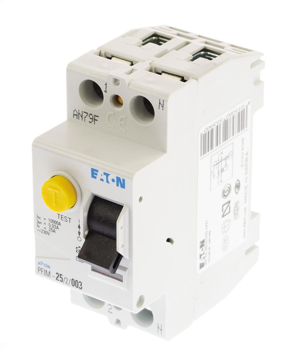 Produktfoto 1 von Eaton Eaton Moeller RCCB, 1P+N-polig, 25A, 30mA Typ AC XBoard IEC/EN 61008 230V ac