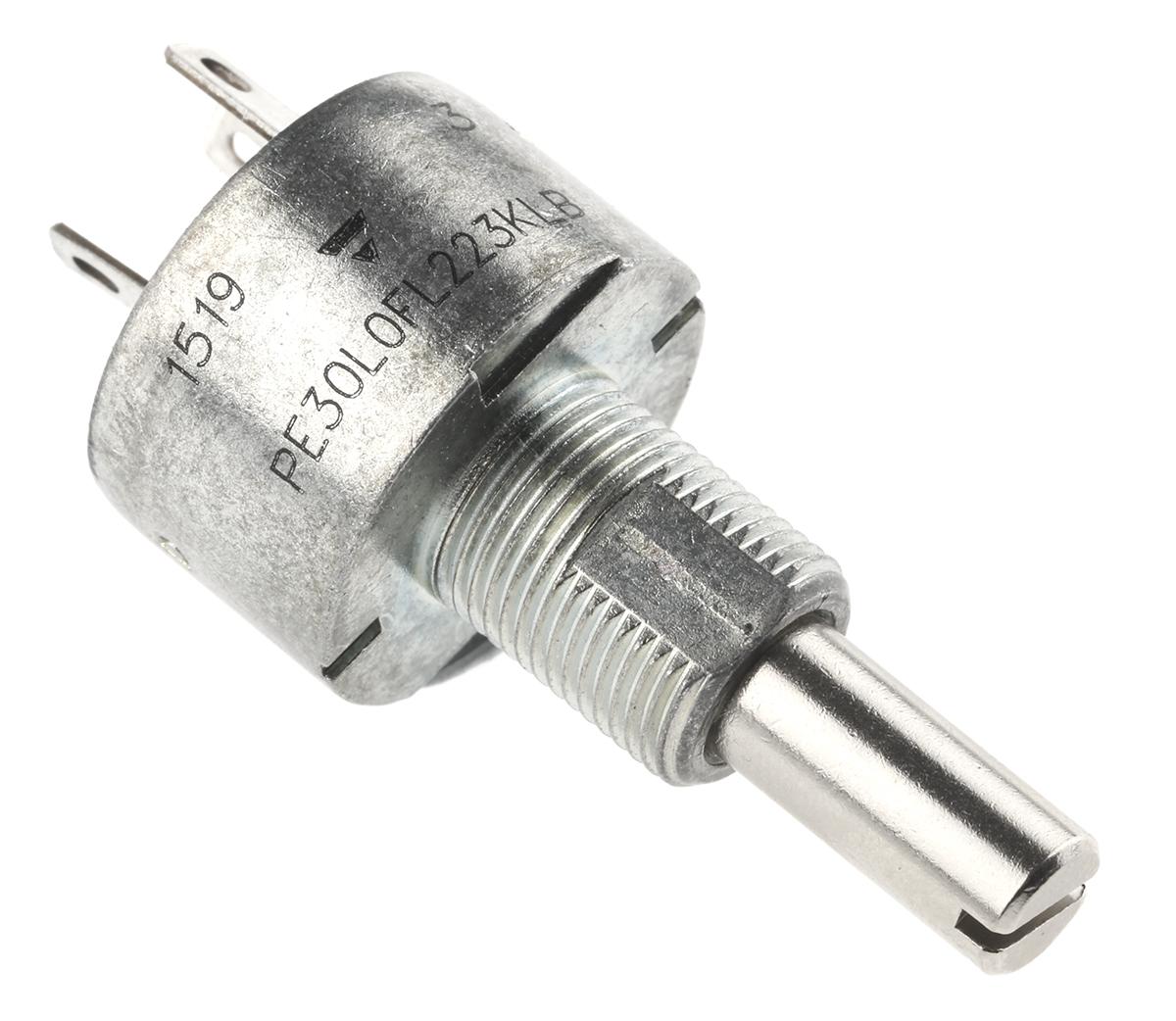 Vishay PE30, Tafelmontage  Dreh Potentiometer 22kΩ ±10% / 1.5W , Schaft-Ø 6 mm