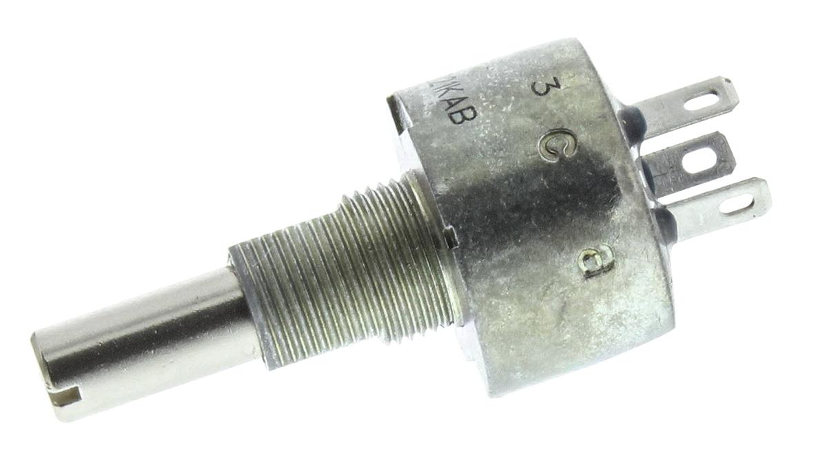 Vishay PE30, Tafelmontage  Dreh Potentiometer 220Ω ±10% / 3W , Schaft-Ø 6 mm