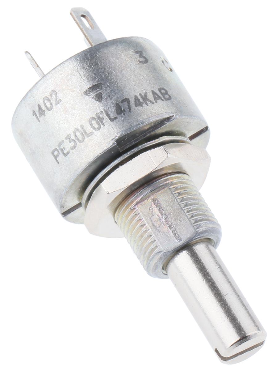 Vishay PE30, Tafelmontage  Dreh Potentiometer 470kΩ ±10% / 0.19W , Schaft-Ø 6 mm