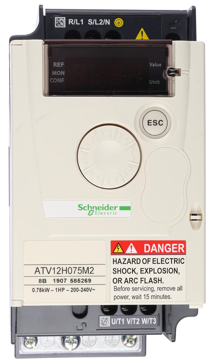 Schneider Electric ATV 12, 1-Phasen Frequenzumrichter 0,75 kW, 230 V-AC / 8,5 A 400Hz für AC-Motoren