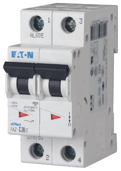 Eaton Eaton Moeller MCB Leitungsschutzschalter Typ C, 2-polig 12A 240 → 415V, Abschaltvermögen 15 kA xEffekt