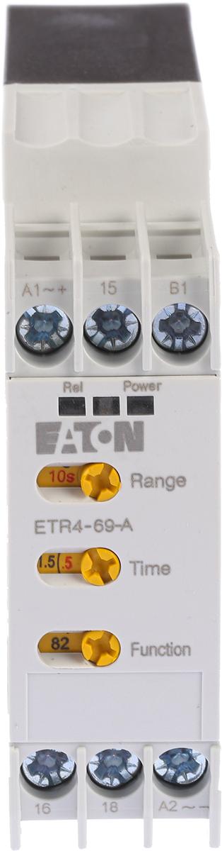 Produktfoto 1 von Eaton Eaton Moeller Zeitrelais, DIN-Schienen, 0.05s → 100h, 24 → 240V ac/dc, 1 Kont. Multifunktion,