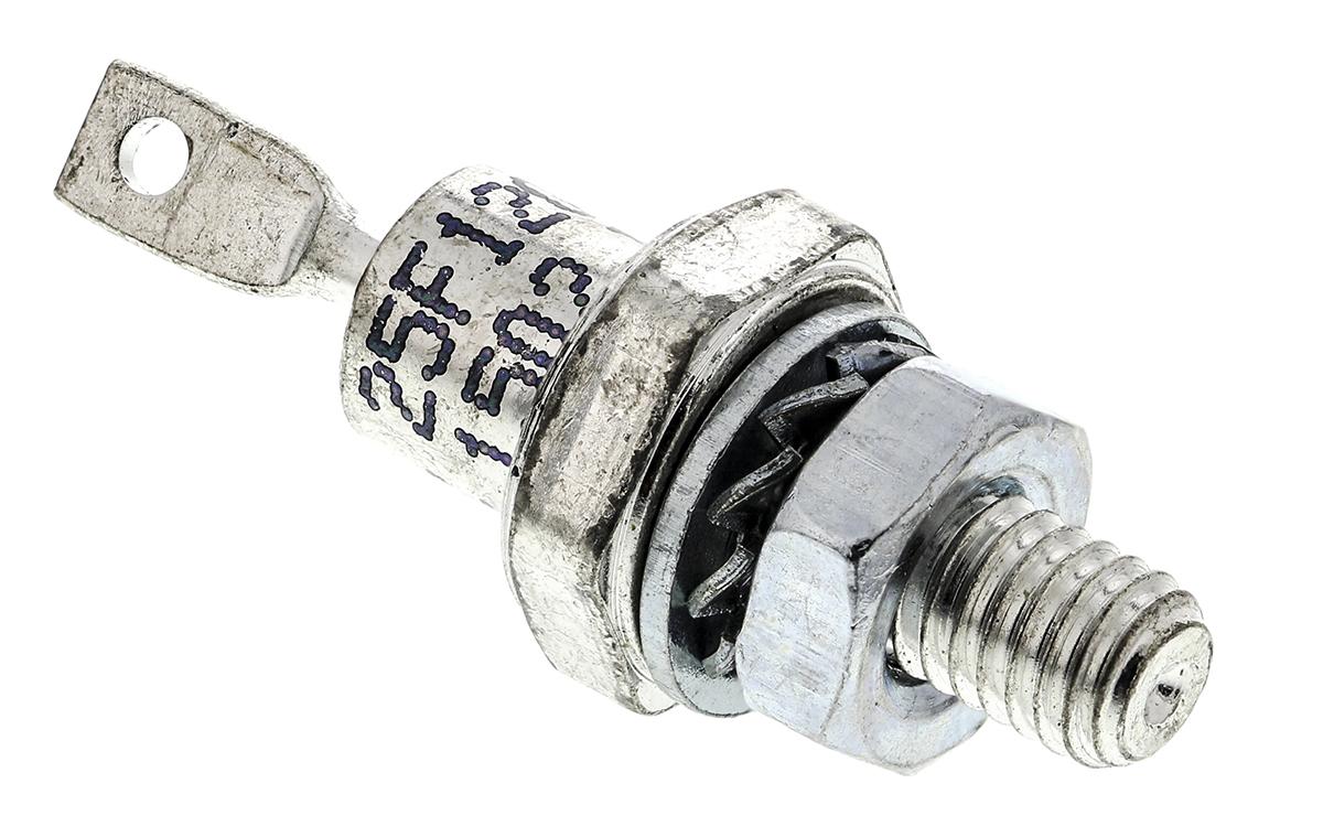 Produktfoto 1 von Vishay Schraub Diode Kathoden-Bolzen, 1200V / 25A, 2-Pin DO-4