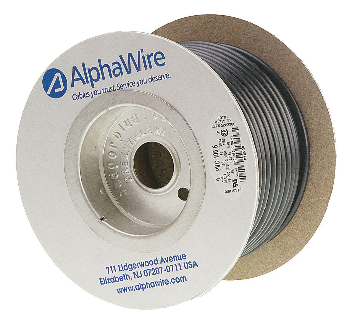 Produktfoto 1 von Alpha Wire Kabelschlauch Schwarz PVC für Kabel-Ø 4.11mm bis 4.52mm, Länge 30m