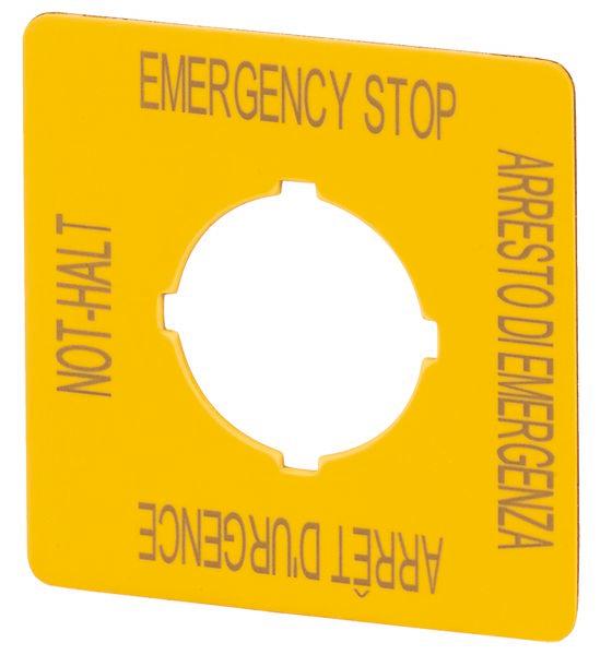 Produktfoto 1 von Eaton Eaton Moeller Etikett für Drucktasten Arresto di Emergenza - Arrêt d'urgence - Emergency Stop - Not Halt