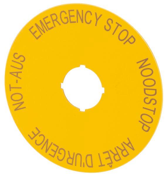 Produktfoto 1 von Eaton Eaton Moeller Etikett für Drucktasten Arrêt d'urgence - Emergency Stop - Noodstop - Not-Aus