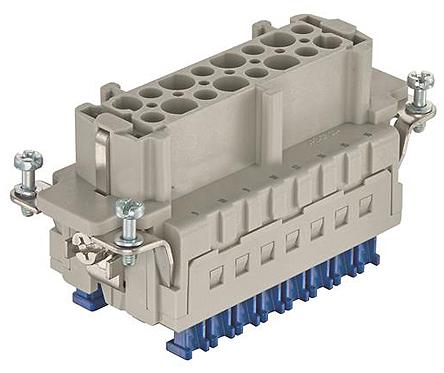 HARTING Han ES Press Industrie-Steckverbinder Kontakteinsatz, 16-polig 16A Buchse, Käfigklemme