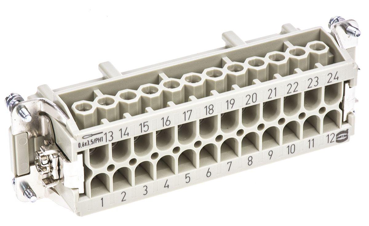 Produktfoto 1 von HARTING Han E Industrie-Steckverbinder Kontakteinsatz, 24-polig 16A Buchse, Schrauben