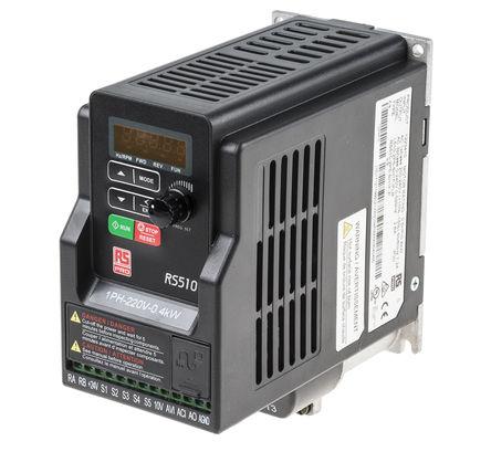 Produktfoto 1 von RS PRO, 1-Phasen Frequenzumrichter 0,4 kW, 230 V ac / 7,2 A 0.01 → 599Hz für Wechselstrommotoren