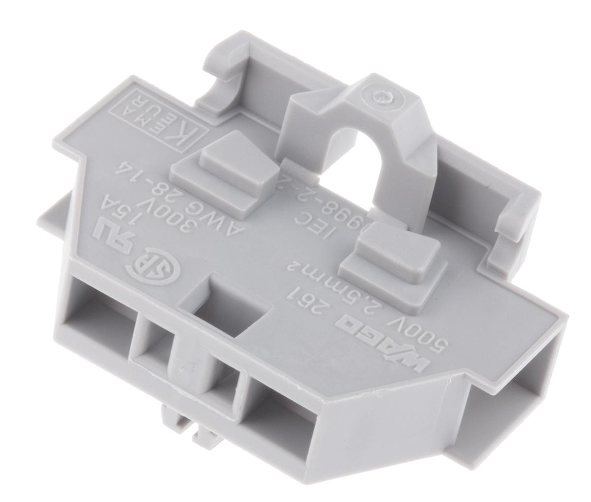 Wago 261 Anschlussklemmenblock Einfach Grau, 2.5mm², 500 V / 24A, mit Käfigklemme