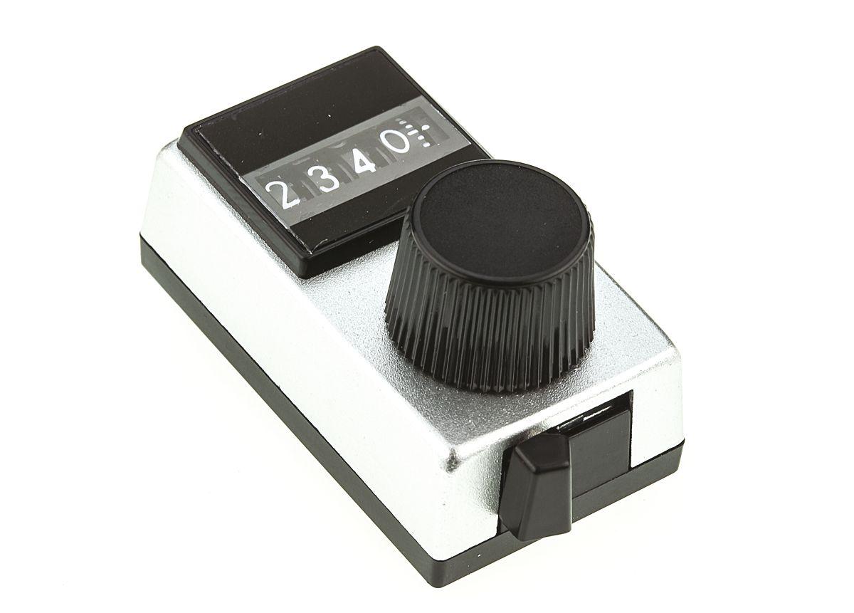 Vishay Potentiometer Drehknopf silbern, Zeiger Weiß Ø 17.7mm x 11.9mm, Rund Schaft 6.35mm