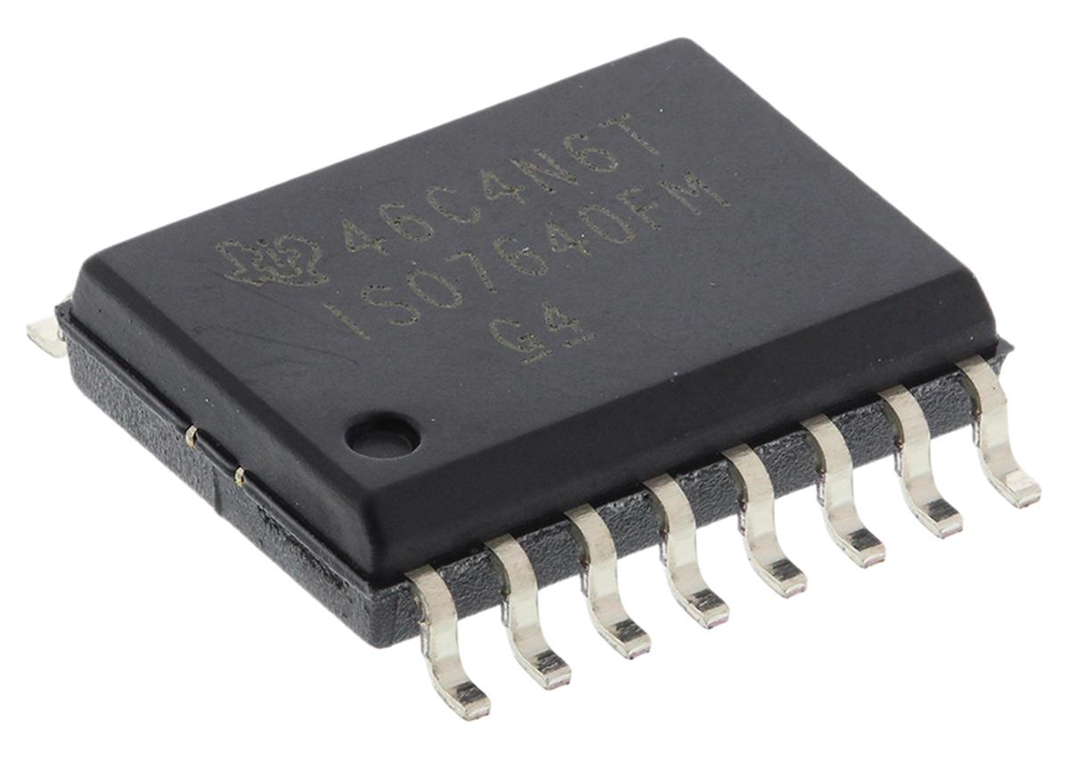 Produktfoto 1 von Texas Instruments Digital-Isolator, 4-Kanal 150Mbit/s, 4243 V eff., SOIC 10 μA 16-Pin