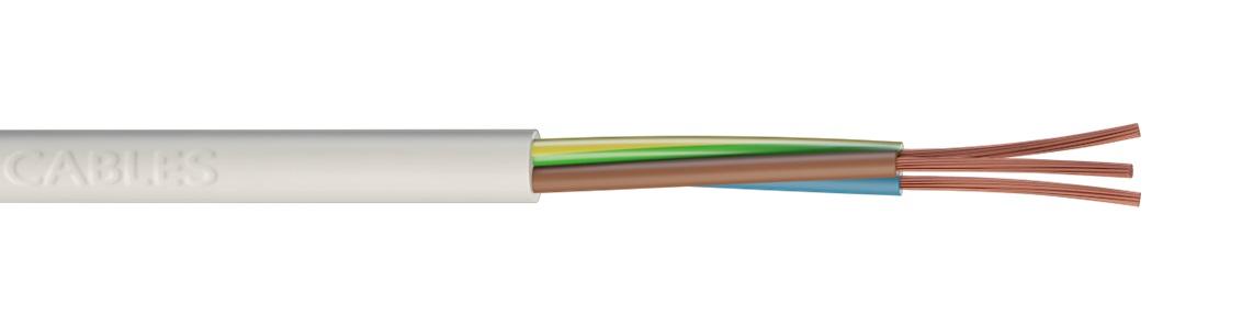 Produktfoto 1 von RS PRO Netzkabel, 3-adrig Typ Netzleitung Weiß x 3 x 1,5 mm2 16 A, 10m, 300/500 V, PVC