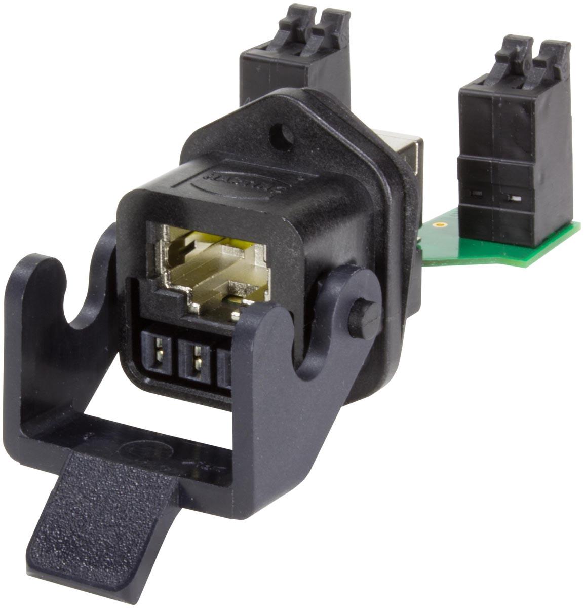 HARTING RJ45 Hybrid Cat.6 RJ45-Steckverbinder Buchse, 12-Port 12-polig Geschirmt, Tafelmontage