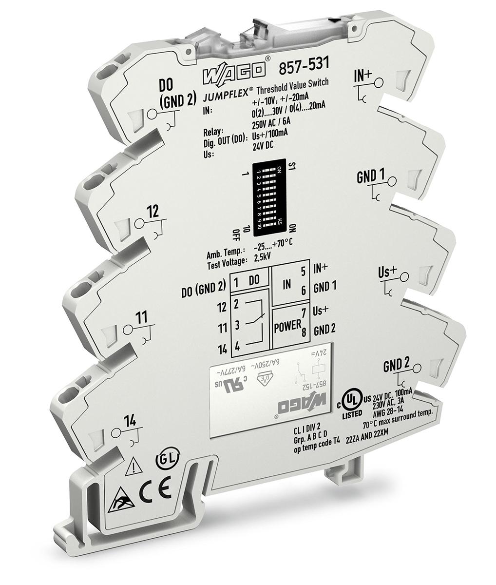 Produktfoto 1 von Wago Signalwandler, Schwellwertschalter 24V dc, Strom, Spannung -0 → 10 V, 0 → 30 V, -20 → 20mA