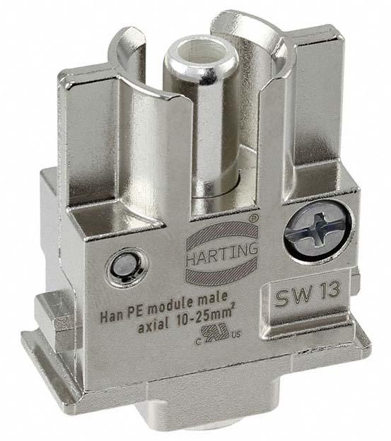 Produktfoto 1 von HARTING Han-Modular Robustes Power Steckverbinder-Modul, 1-polig Stecker, Han-PE-Modul