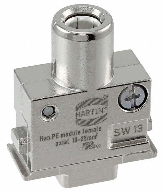 Produktfoto 1 von HARTING Han-Modular Robustes Power Steckverbinder-Modul, 1-polig Buchse, Han-PE-Modul