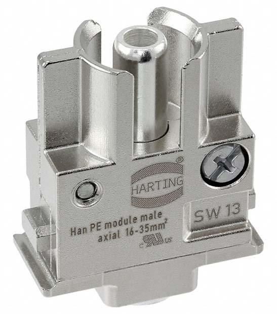 Produktfoto 1 von HARTING Han-Modular Robustes Power Steckverbinder-Modul, 1-polig Stecker, Han-PE-Modul